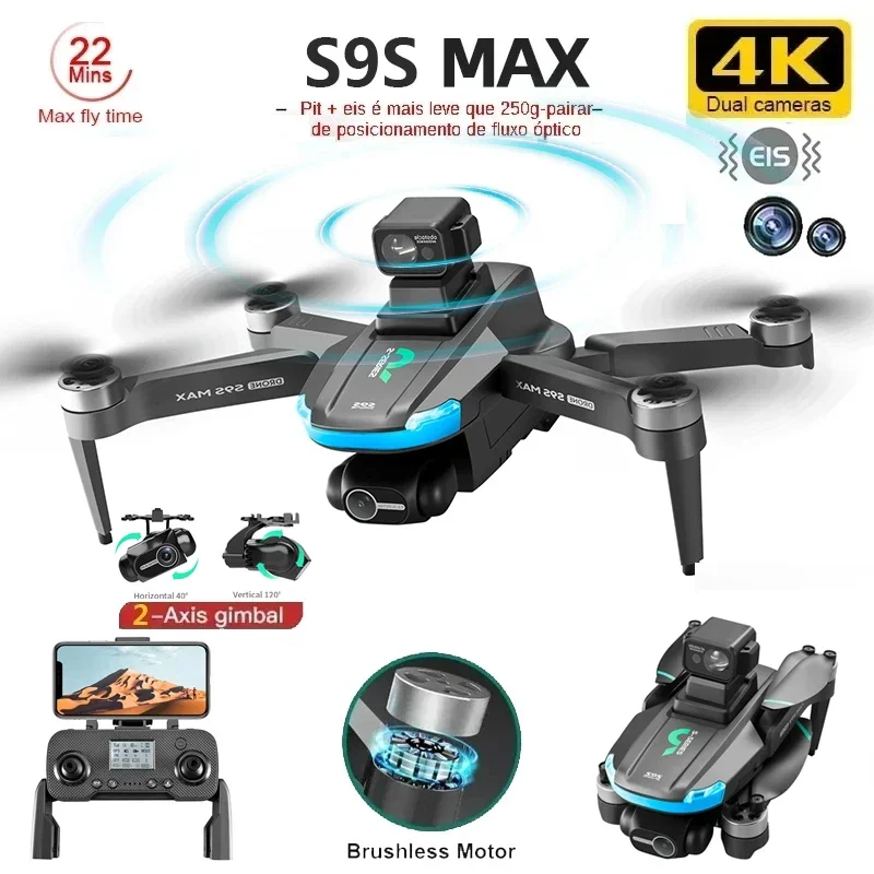 新しい S9S MAX ミニドローン 4K 2 軸 PTZ  - Drone Controller Screen のレビューと価格