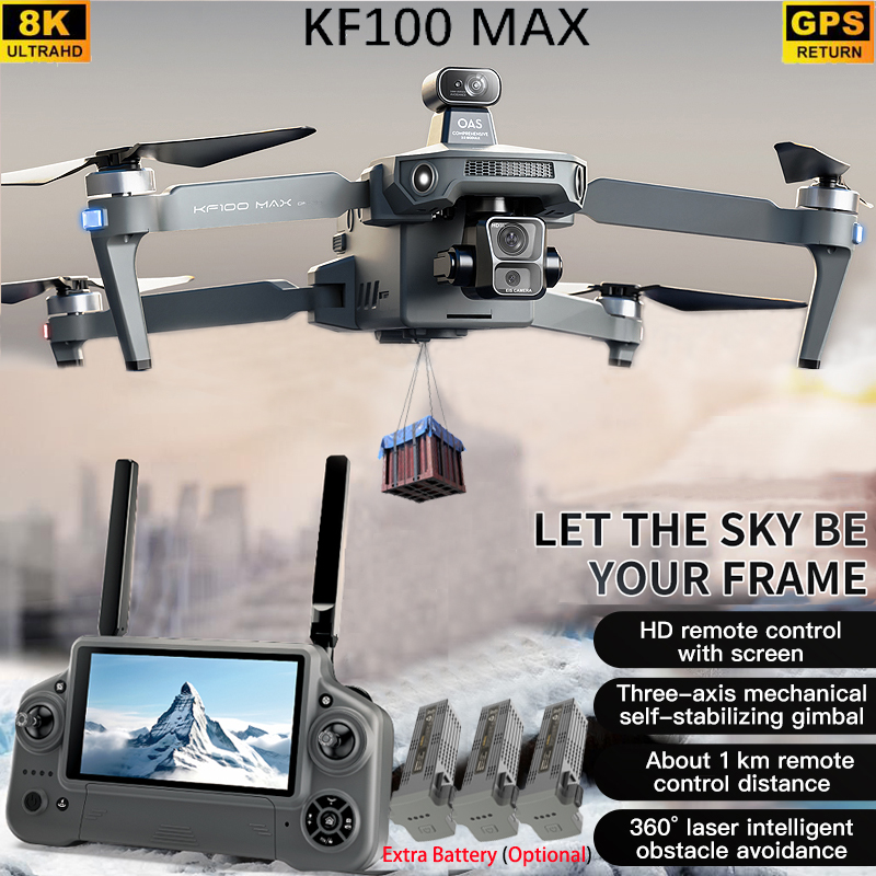 KF100 MAX GPSドローン 4Kカメラ 3軸ジンバル - Drone Controller Screen のレビューと価格