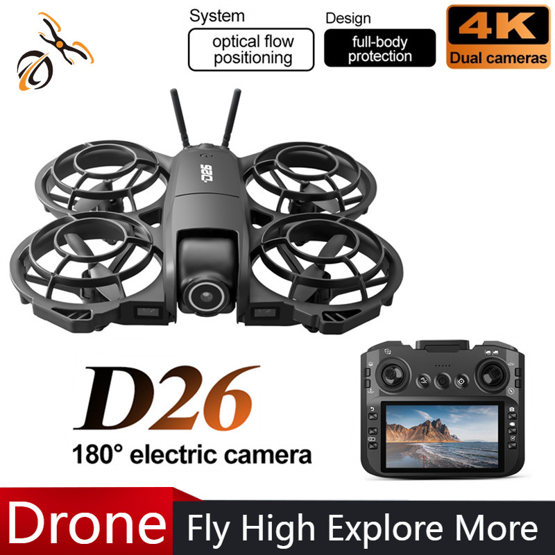 D26 ドローン 4K 空撮HD 180 °   カメラ付き - Drone Controller Screen のレビューと価格