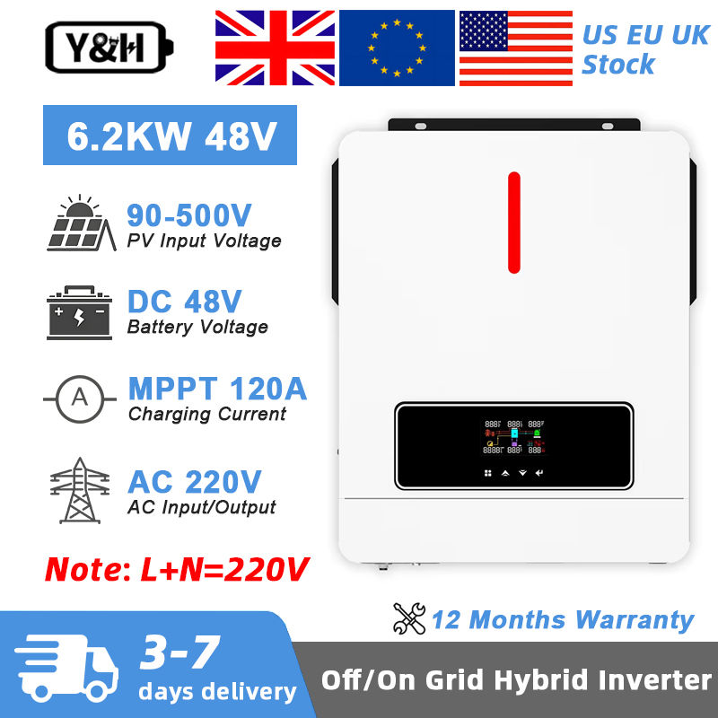 Y&H 6.2KW ハイブリッドソーラーインバーター 48V - Drone Solar Charger のレビューと価格