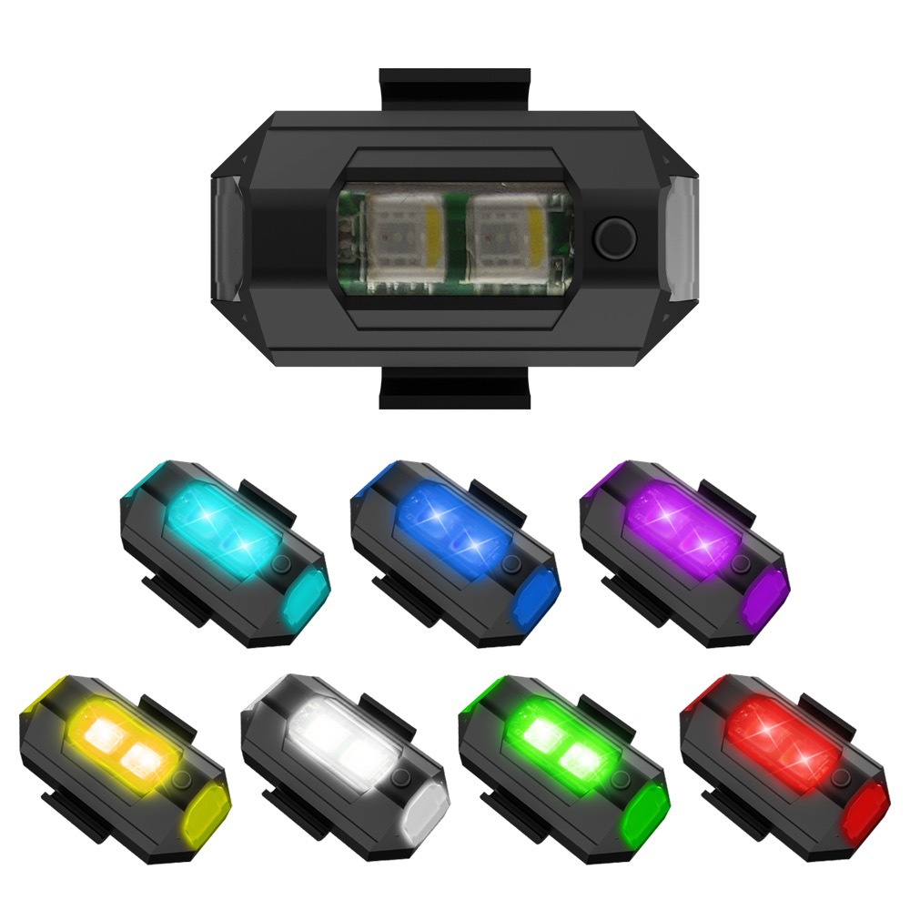 1PC 7 色ミニ USB 充電 LED 衝突防止オートバイ - Drone Beacon Light のレビューと価格