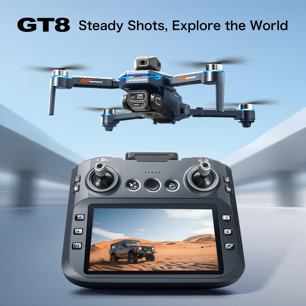 GT8 障害物回避空中ドローン – 大画面リモコン付き HD - Drone Battery Charger のレビューと価格