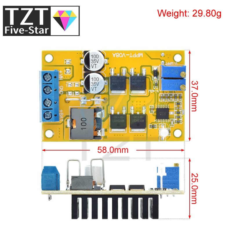 TZT 5A MPPT ソーラーパネルレギュレータコントロー - Drone Solar Charger のレビューと価格